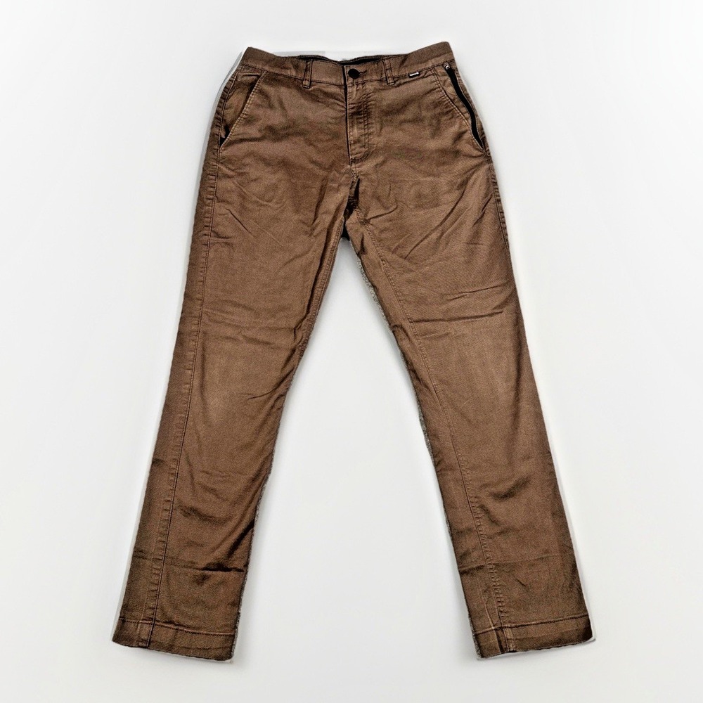 Hurley Chino Pants Mens 30x30 Brown Dri-FIT Straight Leg Zipper Pocket